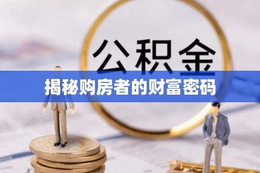 沿河揭秘购房者的财富密码